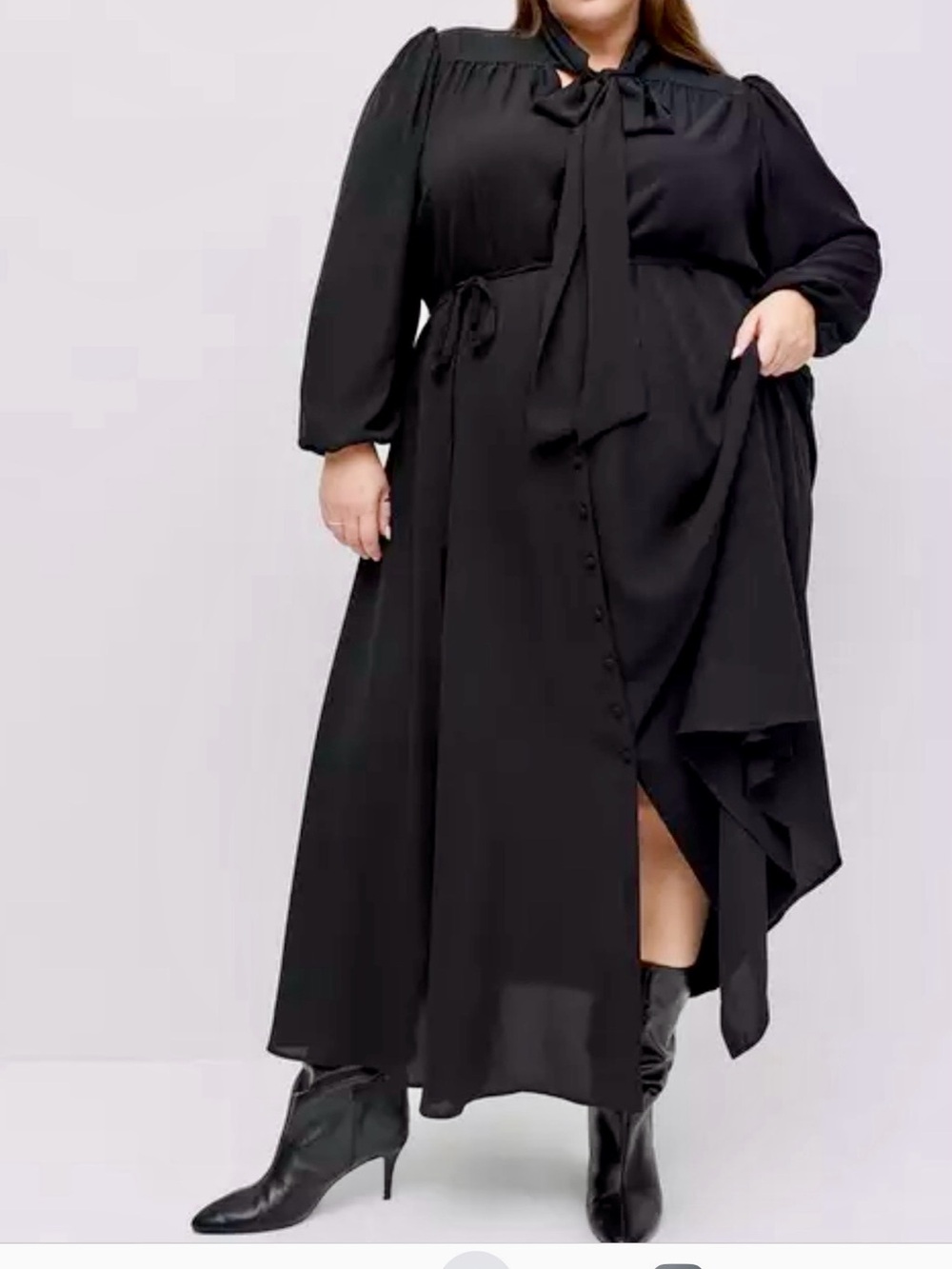 torrid Black High-Low Tie-Neck Maxi Dress